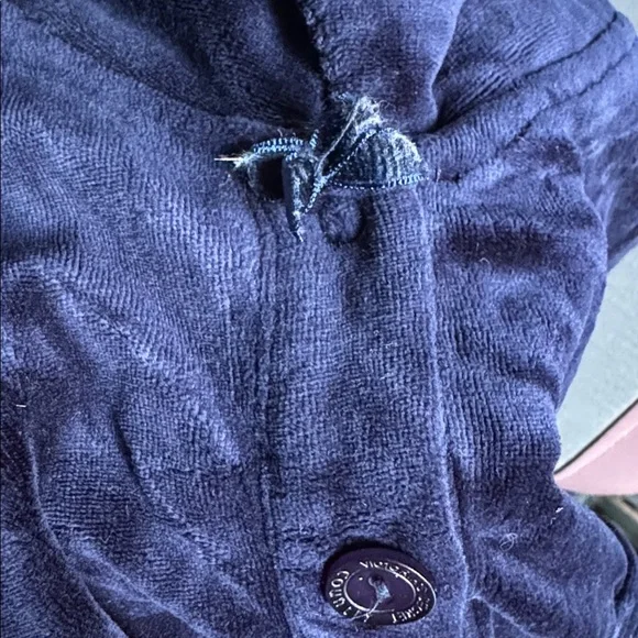 Vintage Victorias Secret Country Small- Blue Velvet Pajamas jumpsuit - Picture 5 of 5